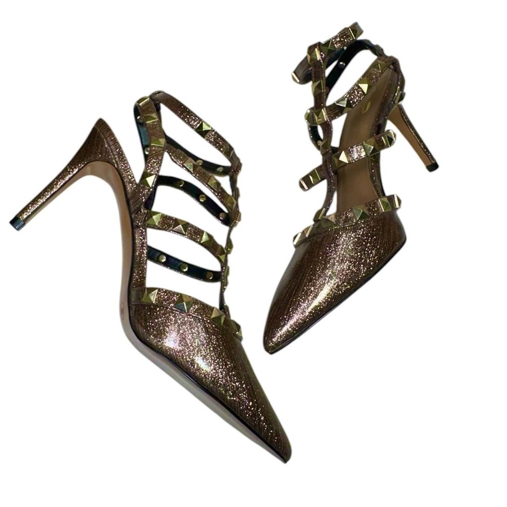 Mix No. 6 Liraven Studded Bronze Metallic Pump Size 8 - Picture 3 of 10